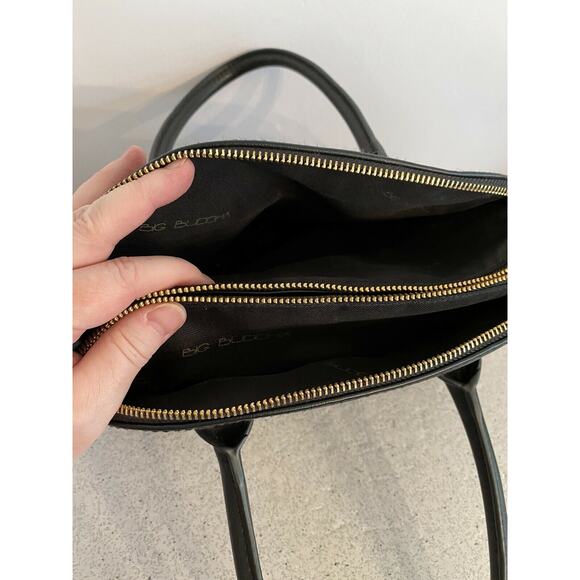 Big Buddha Black Vegan Leather Top Handle Purse - Picture 8 of 11